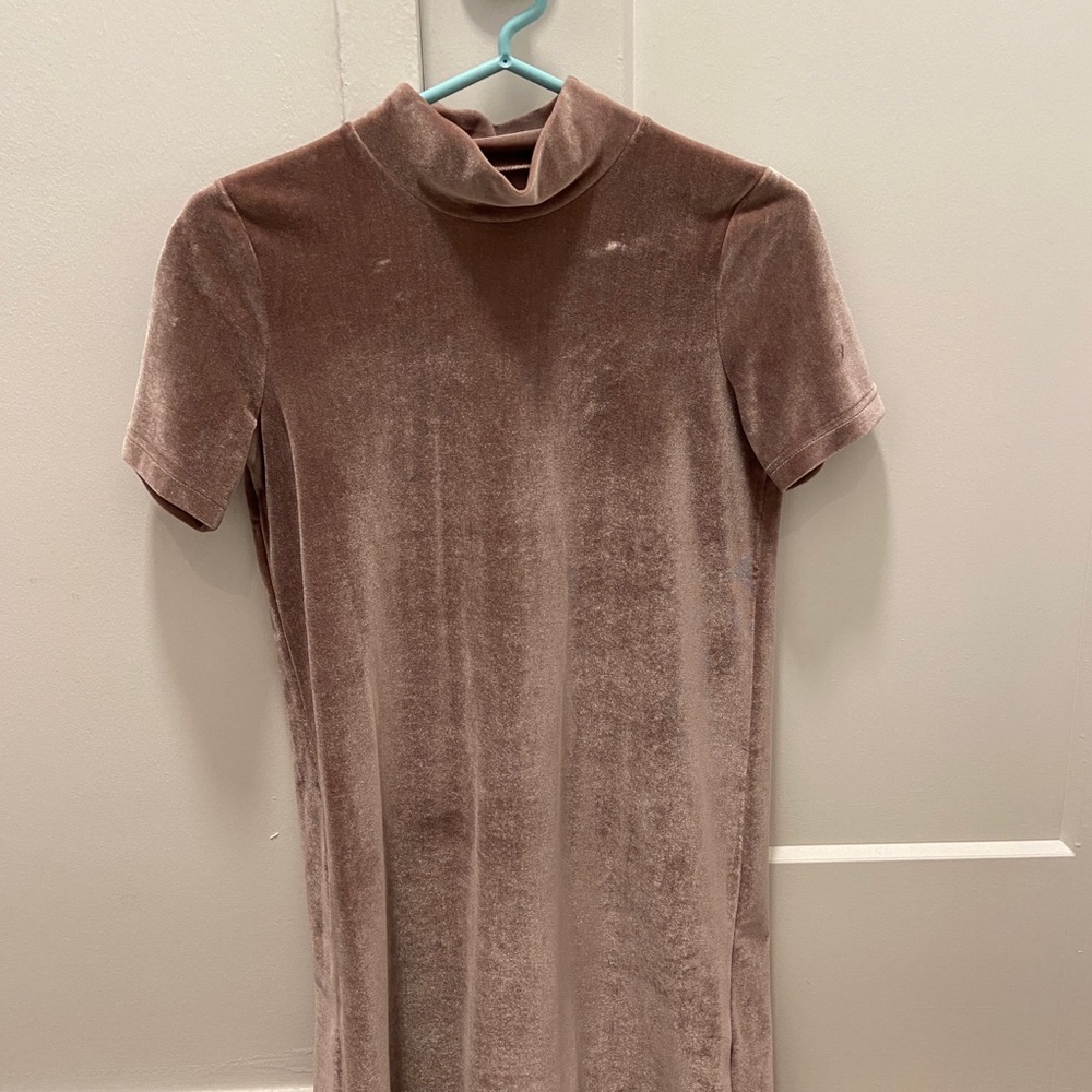Mauve velour shift dress